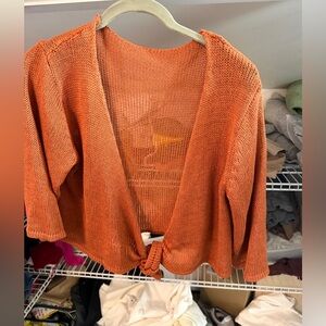 Women's Tie Front Shrug with 3/4 Sleeve